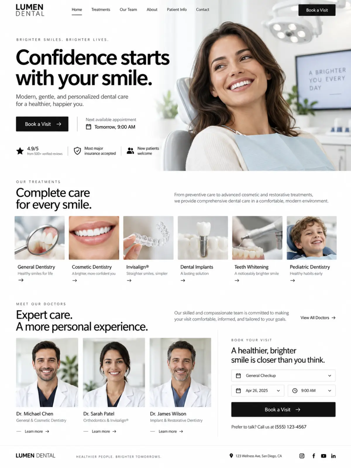 Lumen Dental clinic website