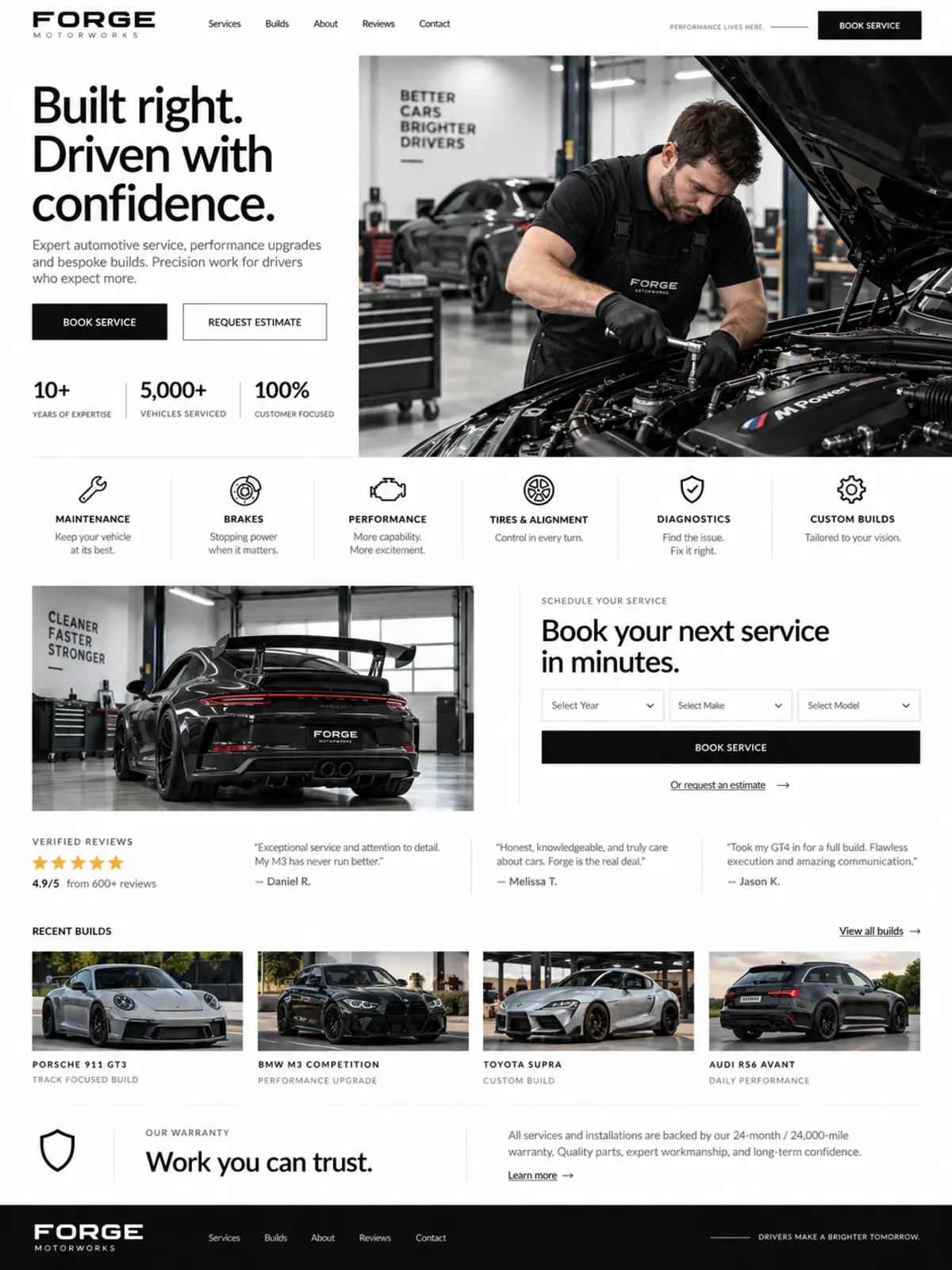Forge Motorworks mechanic website