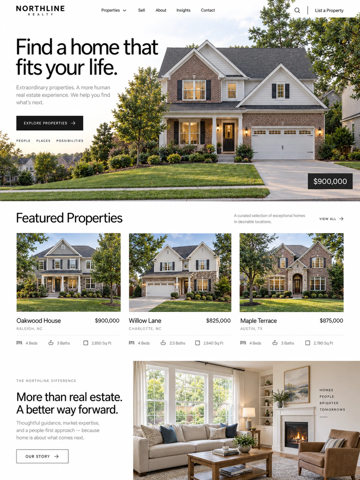 Northline real estate website concept